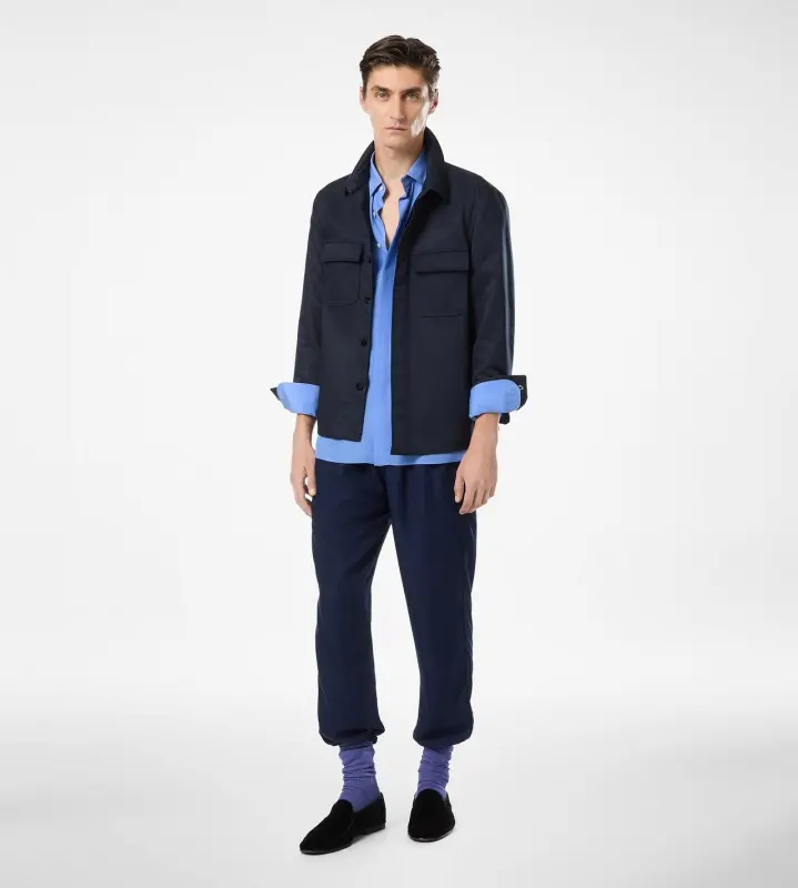 LYOCELL LIGHTWEIGHT PLEATED LOUNGE PANT NAVY BLAZER online